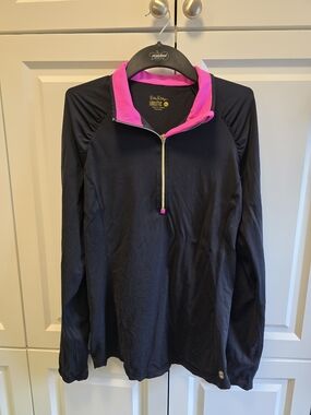 Lilly Pulitzer Size XL Women's Justine Luxletic Pullover *Onyx* UPF 50+ Golf
